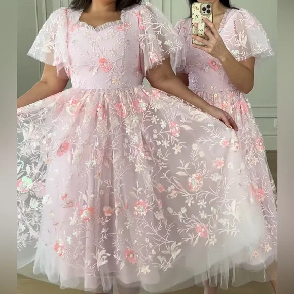 JessaKae Lavender Sequin Embroidered Dress - Picture 2 of 8